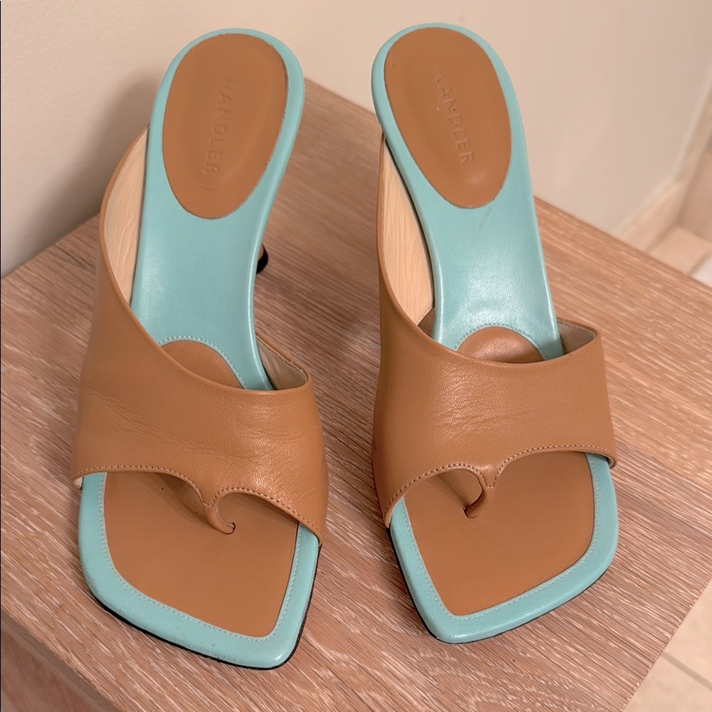Wandler Tan and Blue Women's Sandals